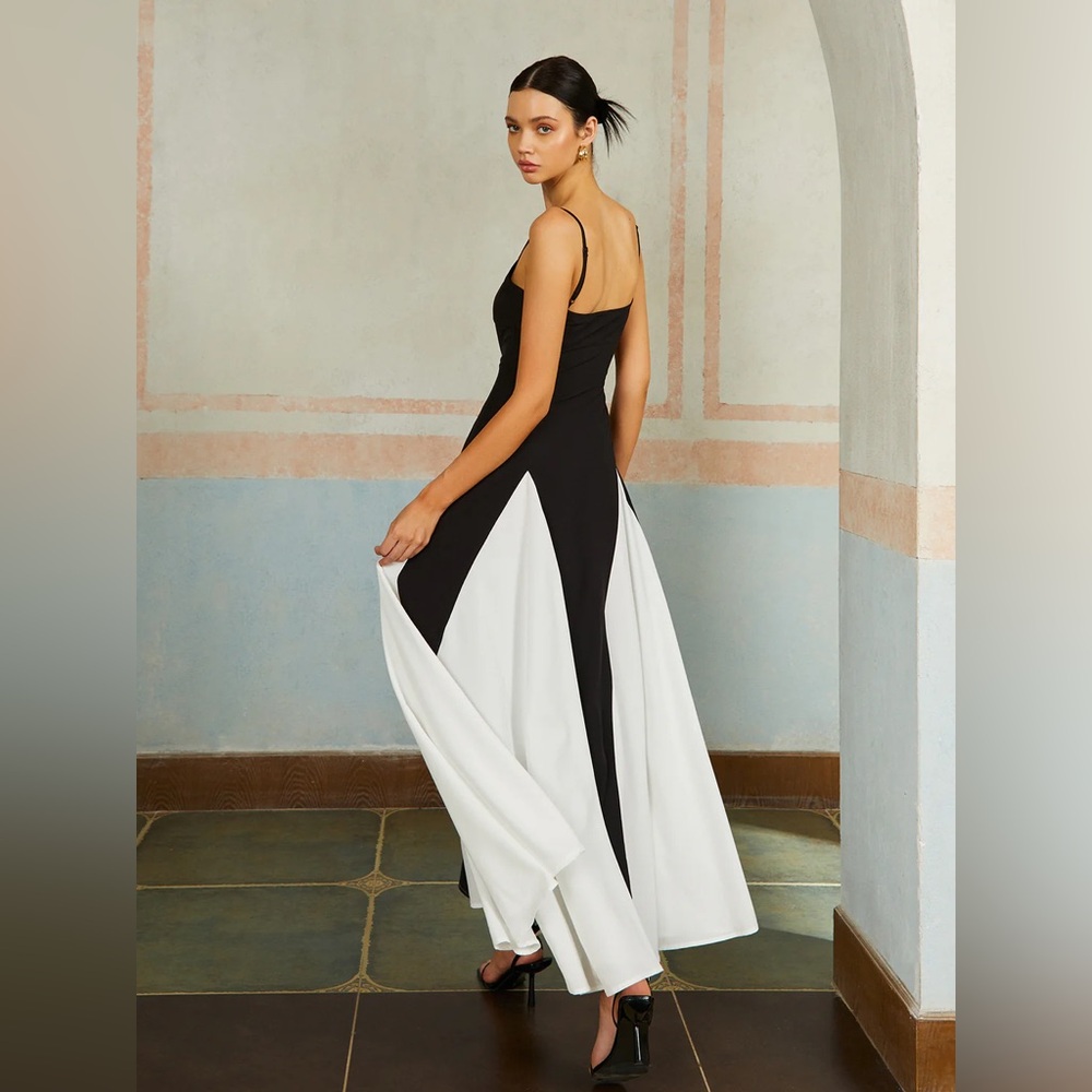 Color Block Spaghetti Strap Long Dress - Picture 6 of 6